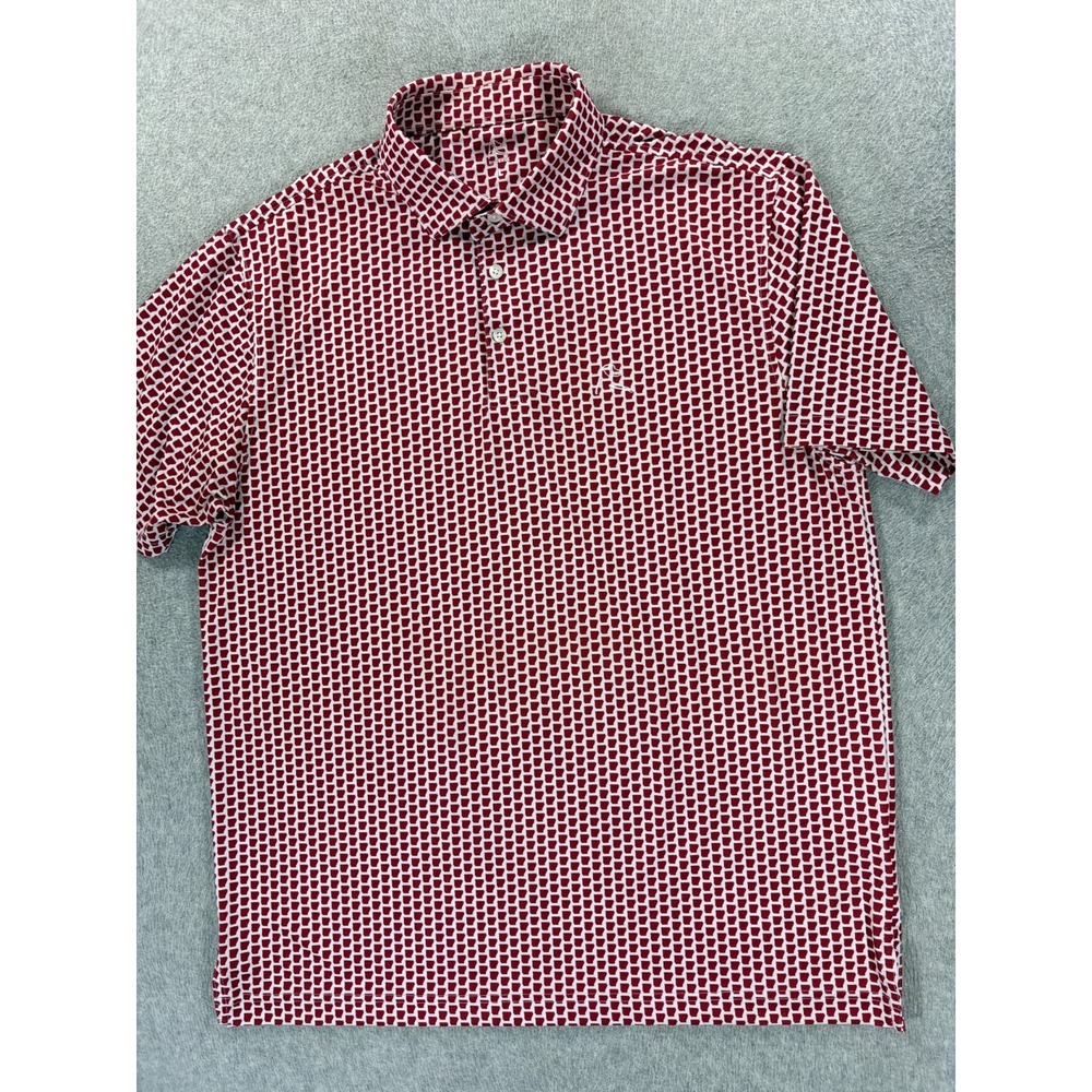 Rhoback Arkansas Print Performance S/S Polo Shirt (Men's Large) Red